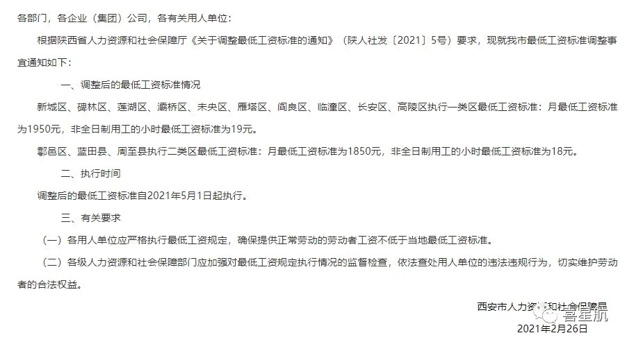 5月1日起陜西這些人最低工資標(biāo)準(zhǔn)均增加150！(圖2)